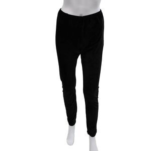 Jackie Rogers Womens Ankle Leggings Black Velvet Solid 28in Size M